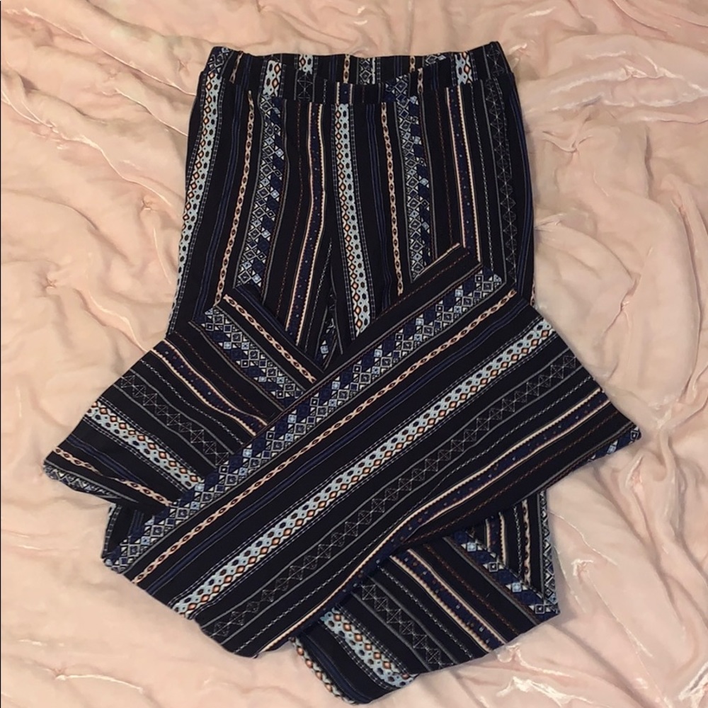 Blue Printed Bellbottom Pants